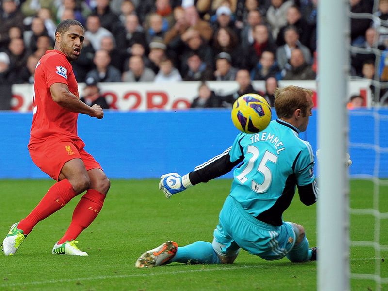 Glen Johnson saw a shot saved by Gerhard Tremmel