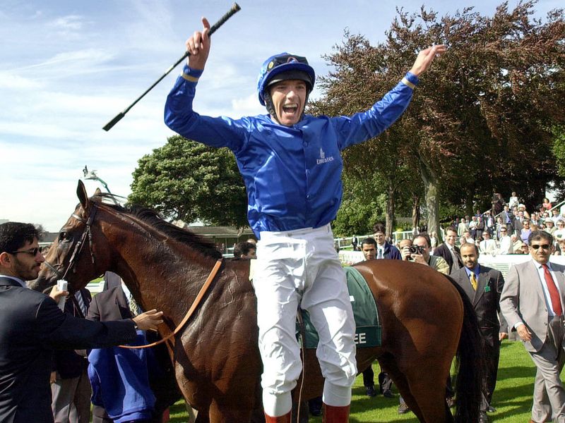 Sakhee has Dettori jumping for joy after winning the 2001 International at York