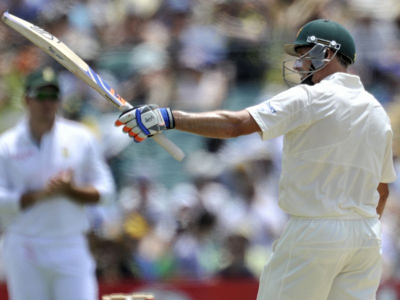Michael Hussey's half-century allowed Australia to declare.