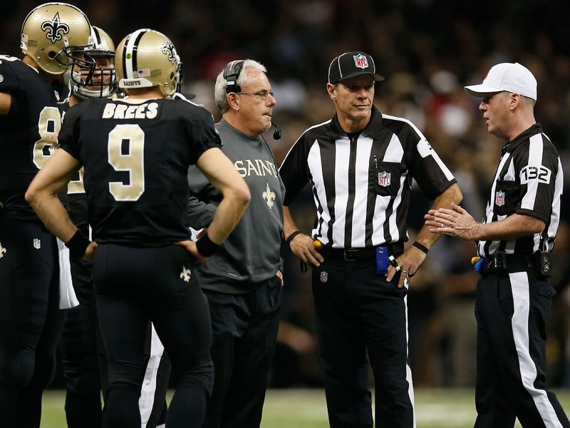 New Orleans coach Joe Vitt in discussions with the officials as his team is defeated 31-21 by San Francisco