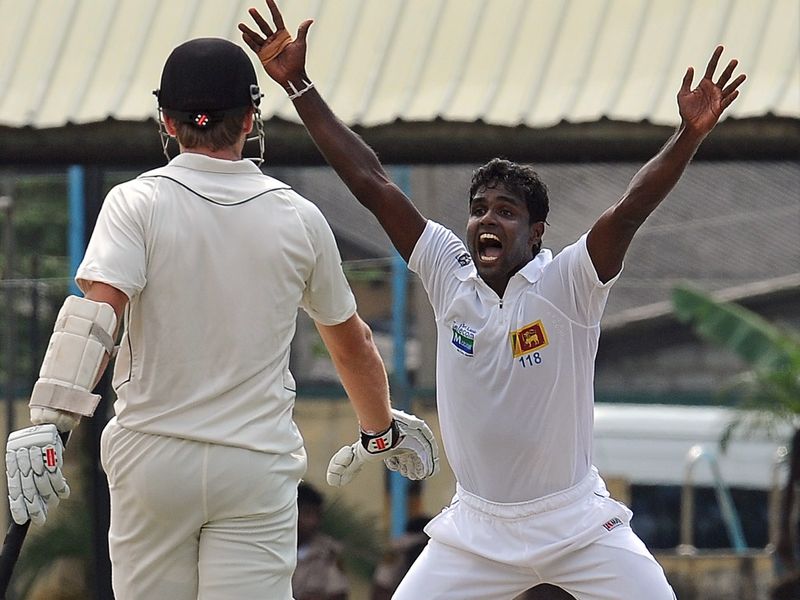Umpire Marais Erasum incorrectly obliged Shaminda Eranga's lbw appeal.