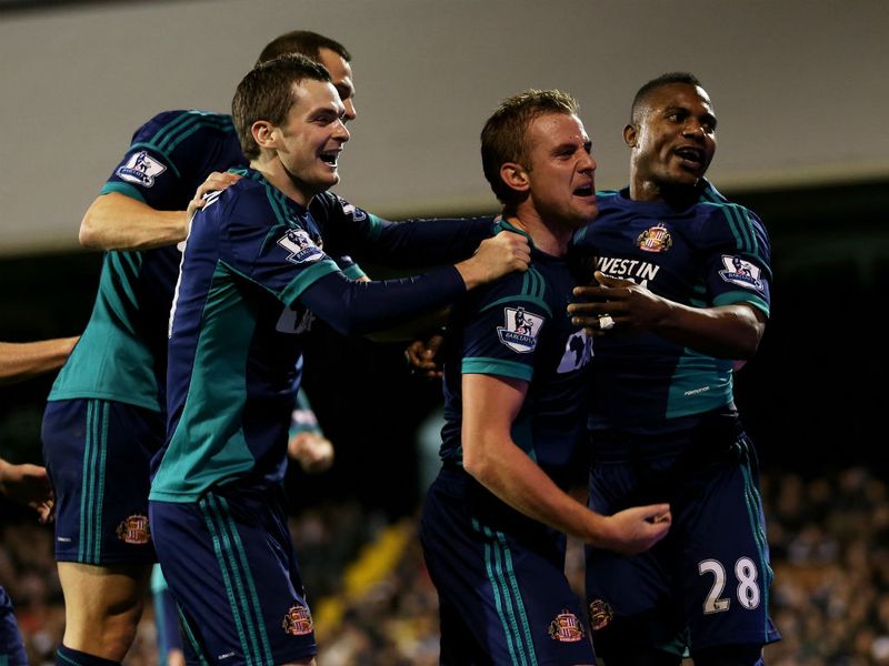 Sunderland celebrate only their second victory of the season as a 3-1 away win lifts them three points clear of the drop zone.
