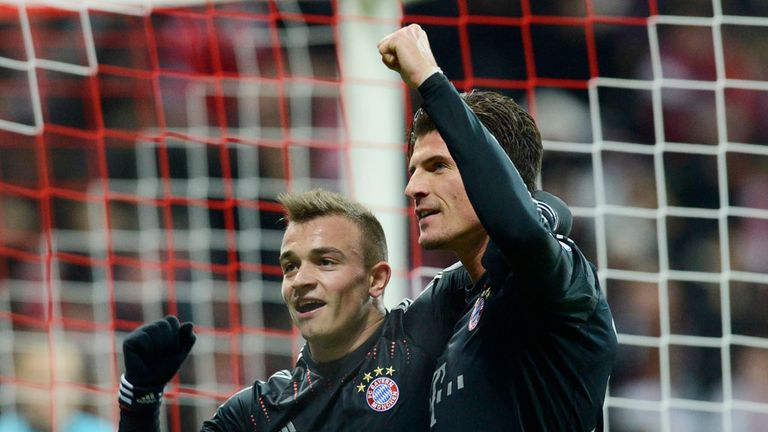 Xherdan Shaqiri and Mario Gomez: Helped Bayern thrash Werder Bremen