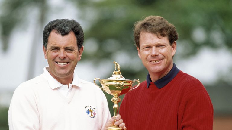 Bernard Gallacher and Tom Watson clashed in Ryder Cup action