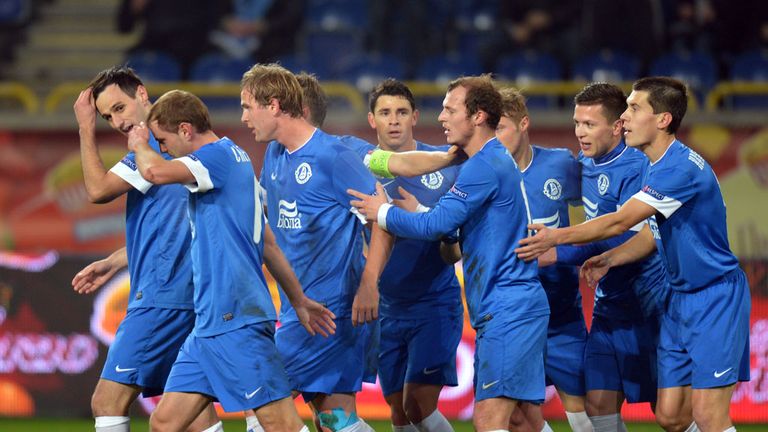 Dnipro celebrate against AIK