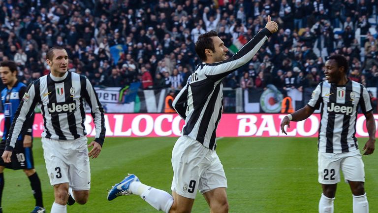 Vucinic: Celebrates goal for Juventus