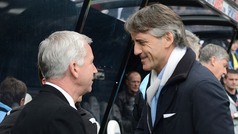 Alan Pardew: Newcastle boss was left to reflect on a 3-1 home defeat to Roberto Mancini's Manchester City