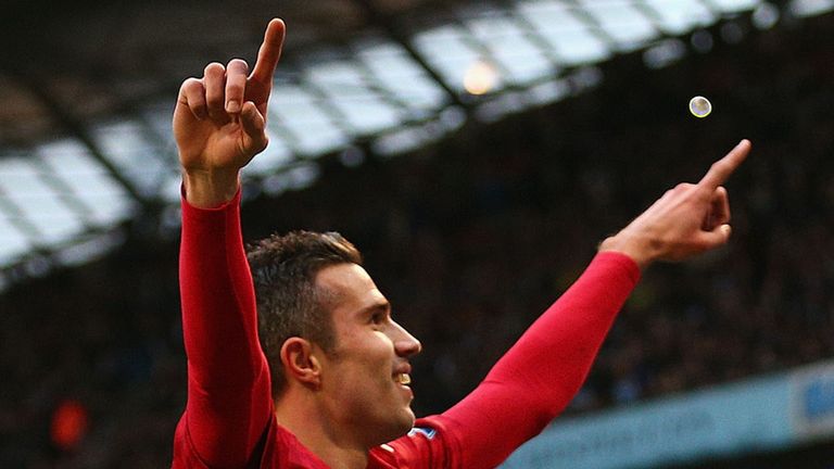 Van Persie: Celebrates his late winner