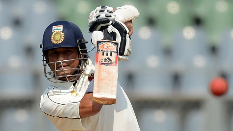 Tendulkar: one of only two India batsmen to pass 50 on day one of third Test