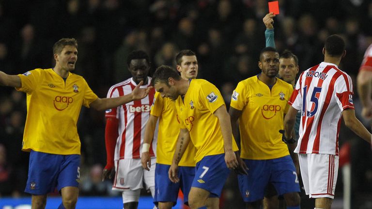 Steven N'Zonzi: Stoke midfielder sees red against Southampton