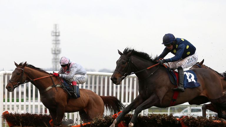 Poet (right) making a winning start at Newbury