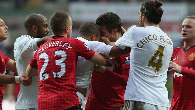 Ashley Williams and Robin van Persie: Go head-to-head at the Liberty Stadium