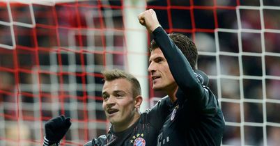 Xherdan Shaqiri and Mario Gomez: Helped Bayern thrash Werder Bremen