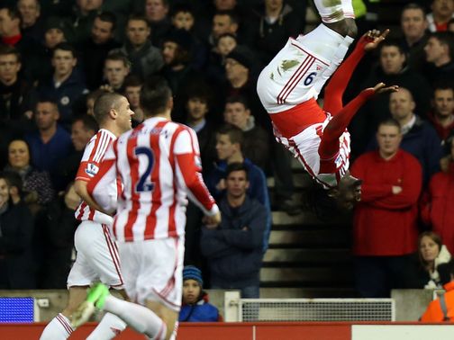 Stoke celebrate against Liverpool