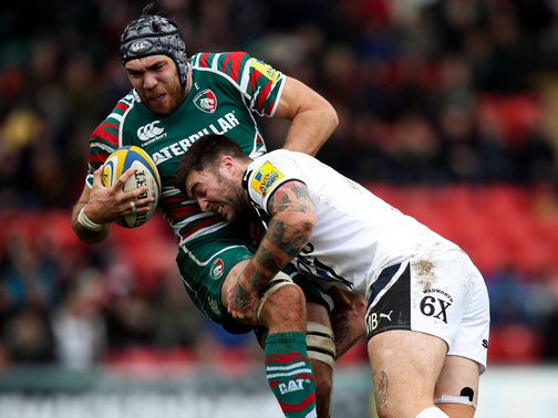 Matt Banahan stops Graham Kitchener.