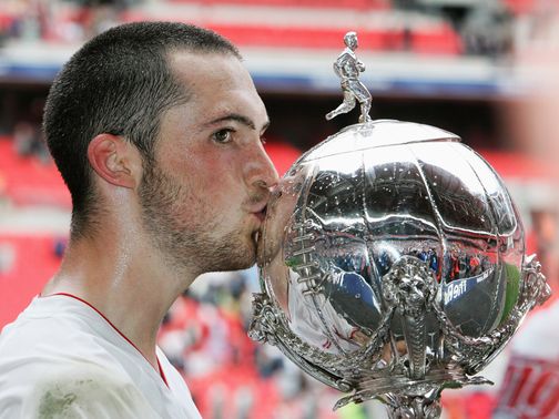 Mitchell Cole with the FA Trophy in 2007.