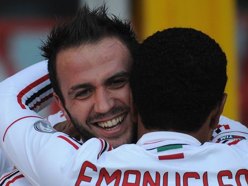 Giampaolo Pazzini celebrates his goal