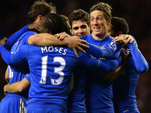 Torres and Chelsea celebrate at Sunderland