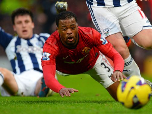 Patrice Evra in action against West Brom