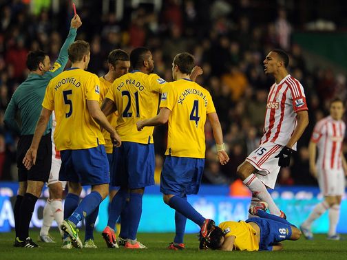 Steven Nzonzi gets his marching orders