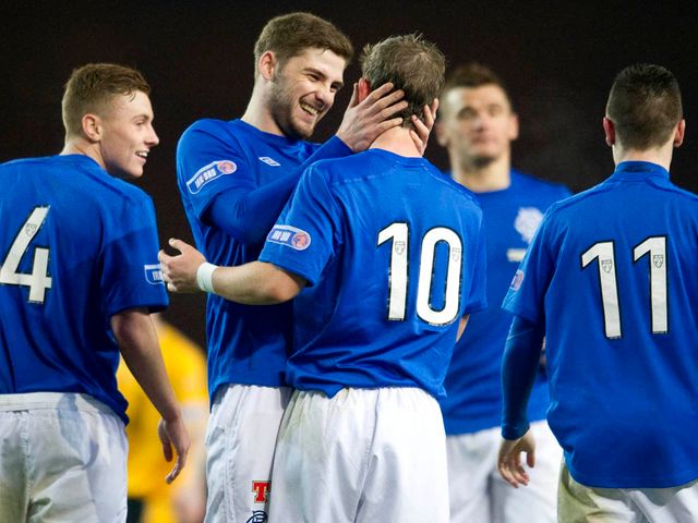 Rangers celebrate against Annan