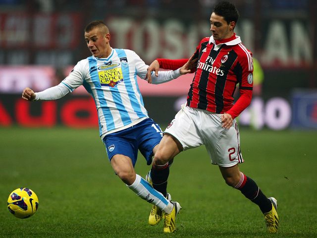 Vladimir Weiss is challenged by Mattia De Sciglio