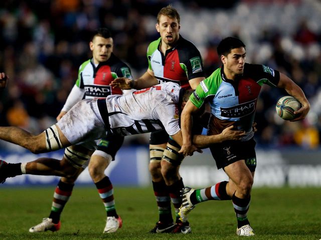 Ben Botica leads a Quins attack