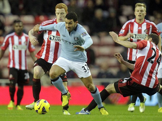 Carlos Tevez in action for Manchester City