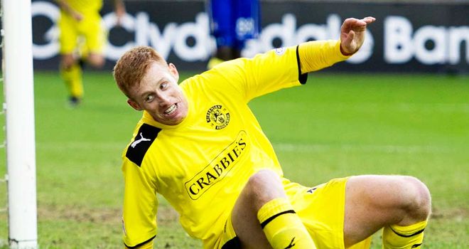 Eoin Doyle: Celebrates his goal at Rugby Park