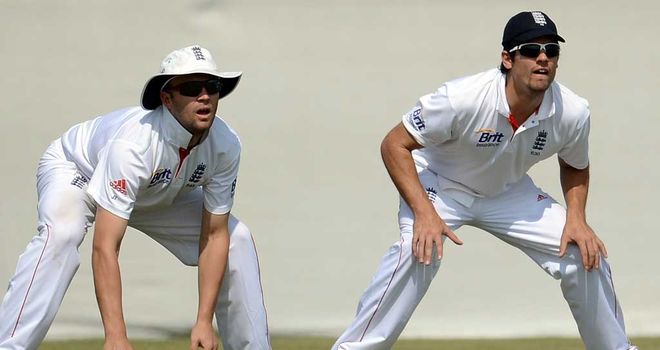 Jonathan Trott and Alastair Cook: Tough day in the field in Nagpur