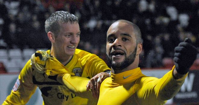 McGoldrick: Celebrates goal for Coventry