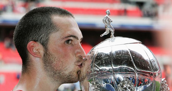 Mitchell Cole scored the first of Stevenage's three goals in their FA Trophy final win