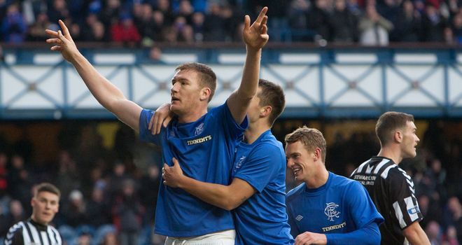 Kevin Kyle: Celebrates his goal for Rangers