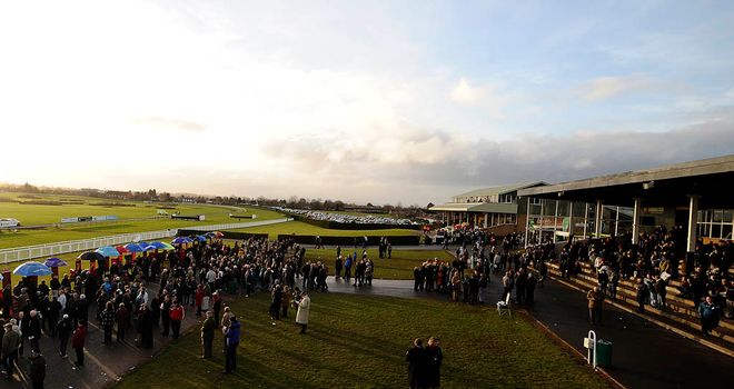 Racegoers attend the final meeting at Hereford on Sunday