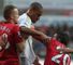 Ashley Williams was booked following his altercation with Robin van Persie