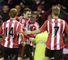 Adam Johnson celebrates his match-winner at the Stadium of Light