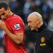 Ferdinand makes his way off with blood clearly visible on his face