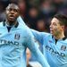 Yaya Toure is congratulated by Samir Nasri after pegging one back