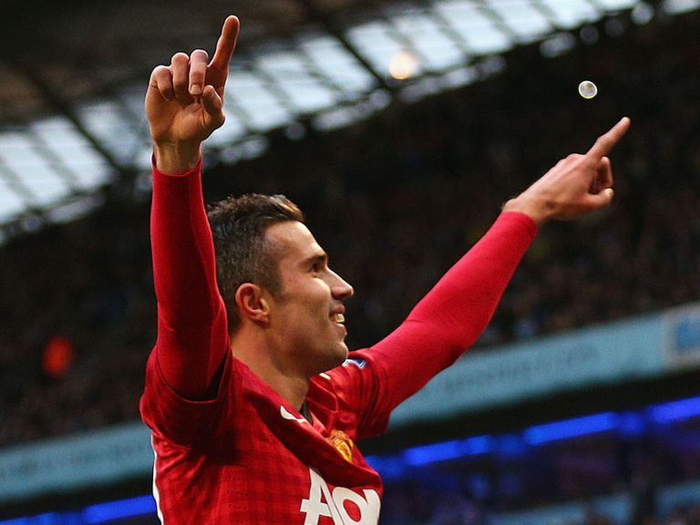 Robin van Persie celebrates his winning goal