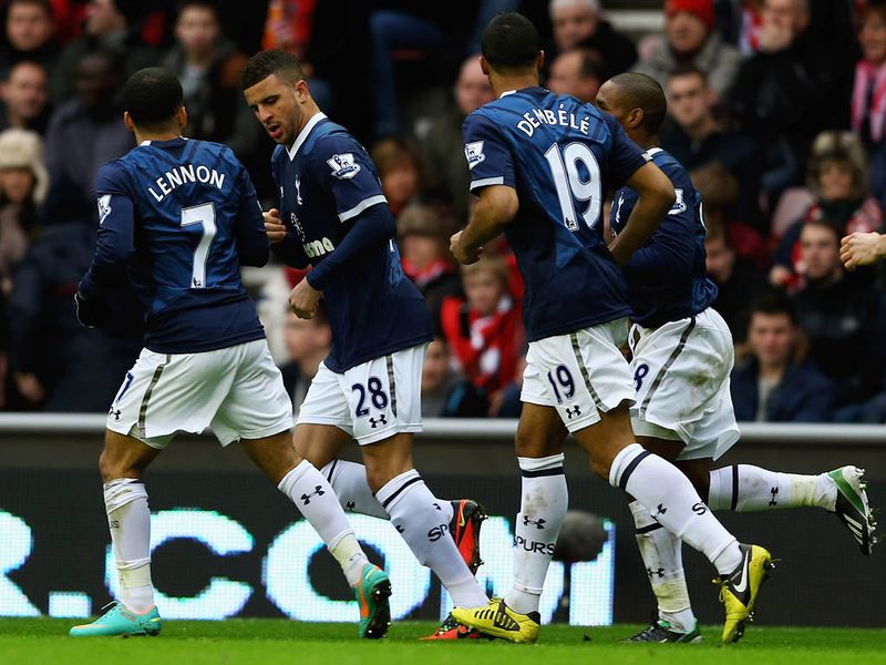 Spurs are level on 48 minutes! Carlos Cuellar flicks a header into his own goal from a Kyle Walker free-kick.