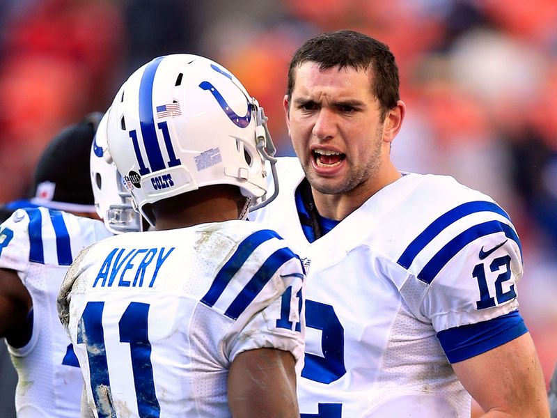 Andrew Luck and the Colts celebrated booking their spot in the play-offs after beating the Chiefs
