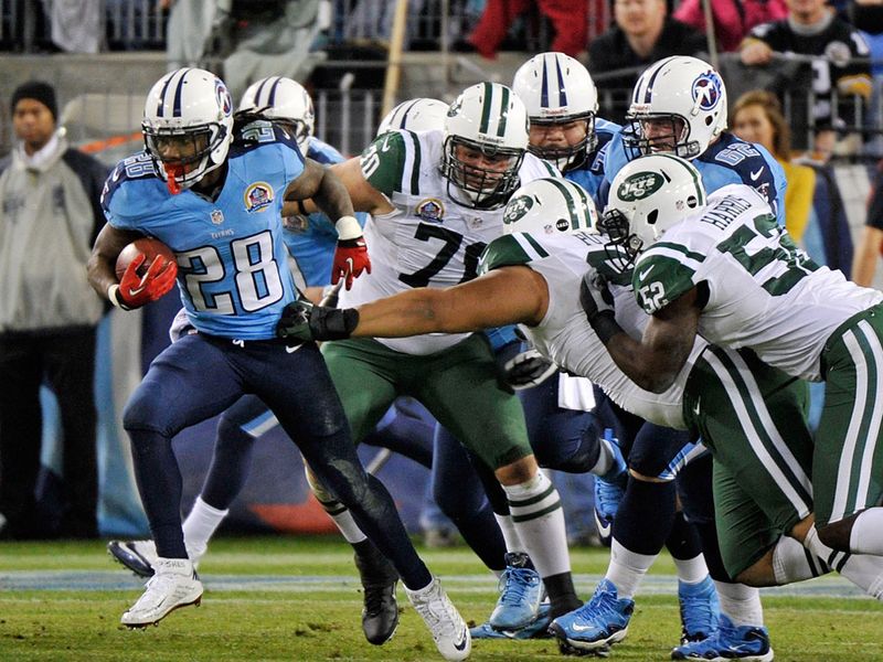 Chris Johnson's 94-yard run gave the Titans a 7-3 advantage after Nick Folk's field goal had opened the scoring