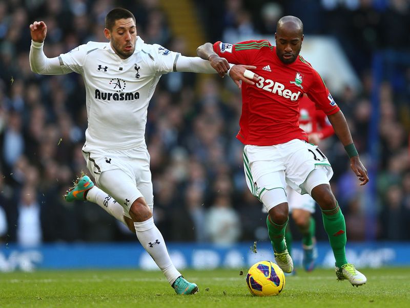 Dwight Tiendalli skipped past the challenge from American Clint Dempsey