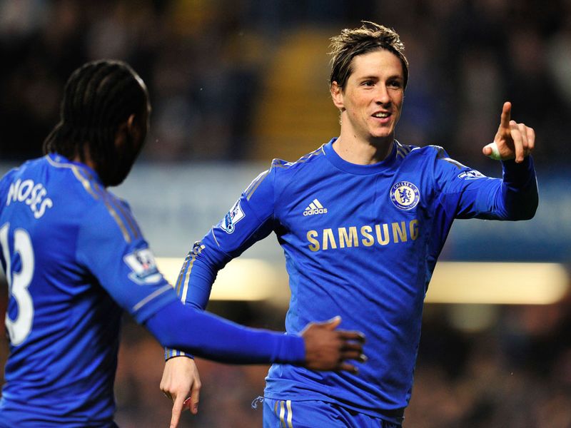 Fernando Torres celebrates after giving Chelsea the lead