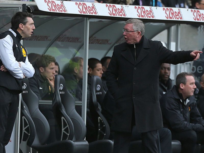 But Sir Alex Ferguson isn't happy on the touchline