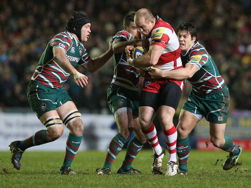 Mike Tindall: veteran makes some hard yards during his side's loss at Leicester