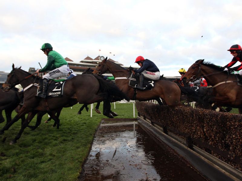 Onto the Hennessy and favourite Bobs Worth takes the water jump