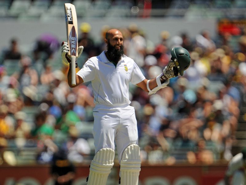 Hashim Amla welcomed a fine century in the first over of the day.
