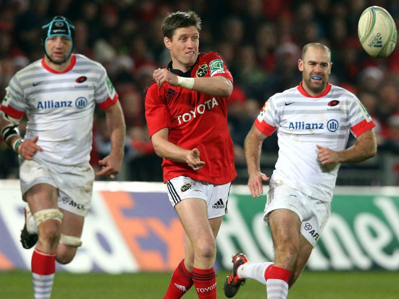 Ronan O'Gara is throwing a pass here, but it was his boot that settled the contest in Munster's favour by a 15-9 scoreline.