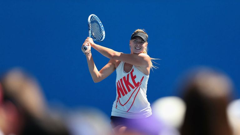 Maria Sharapova practices ahead of her semi-final clash on Thursday